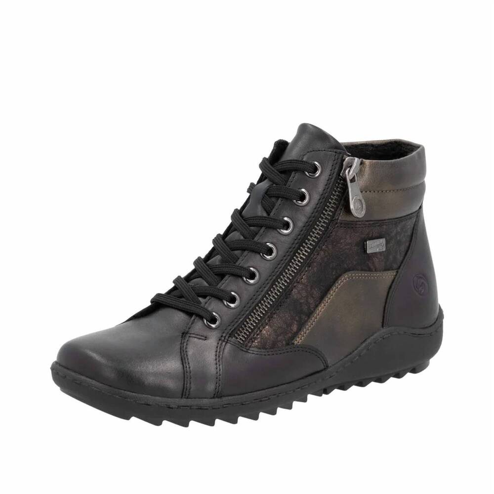 NEW RIEKER women's ankle boots in schwarz/schwarz/antique/antik